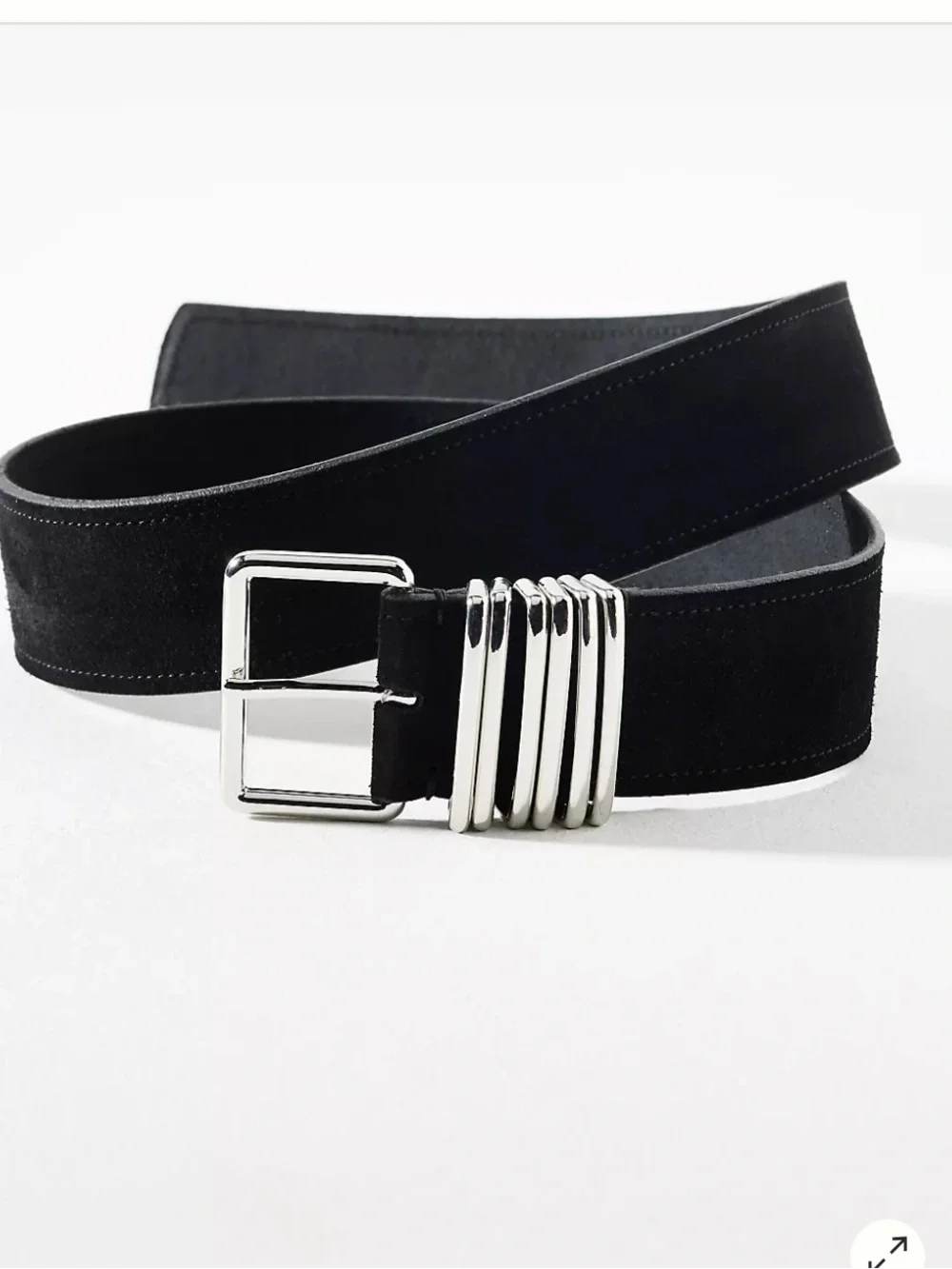 Anthropologie Square Buckle Multi Keeper Belt